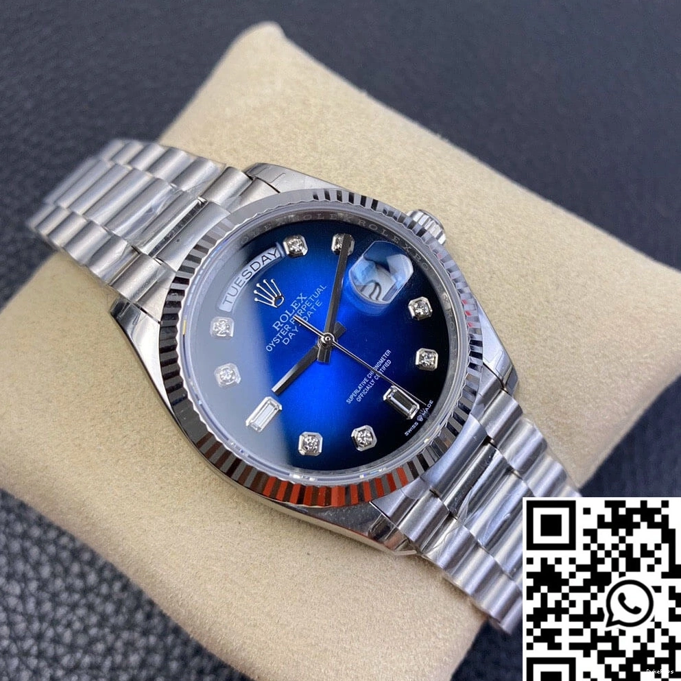 EW Blue M128239-0023 Rolex Factory Gradient Dial Day-Date Diamond 0420